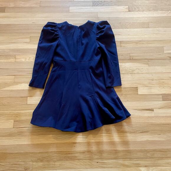 NWT Likely Alia Long Puff Sleeve Mini Dress Puffy sz 14 Navy Blue $248 Women's - Picture 11 of 16